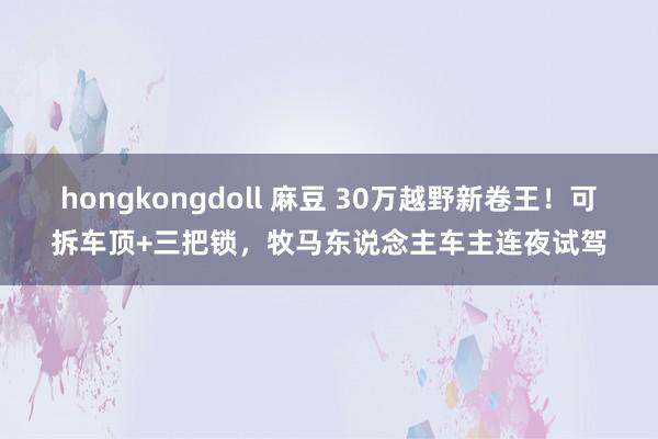 hongkongdoll 麻豆 30万越野新卷王！可拆车顶+三把锁，牧马东说念主车主连夜试驾