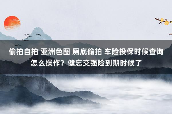 偷拍自拍 亚洲色图 厕底偷拍 车险投保时候查询怎么操作？健忘交强险到期时候了
