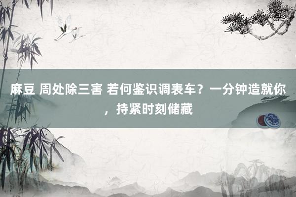 麻豆 周处除三害 若何鉴识调表车？一分钟造就你，持紧时刻储藏