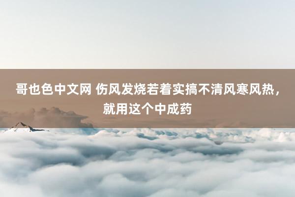 哥也色中文网 伤风发烧若着实搞不清风寒风热，就用这个中成药
